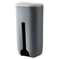 Wall-Mounted No-Drill Plastic Bag Storage Box for Kitchen and Bathroom - Grey