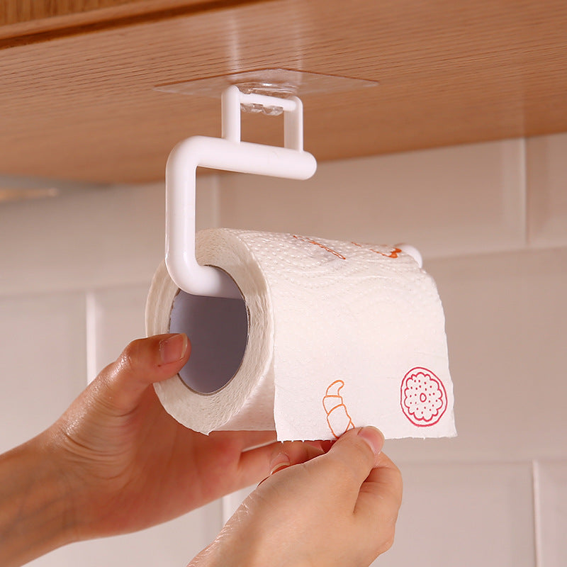 No-Drill Kitchen Paper Towel Holder Wall-Mounted Roll Hanger - S