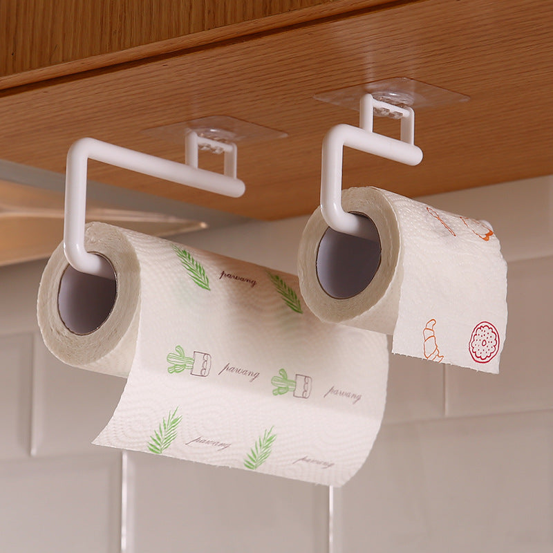 No-Drill Kitchen Paper Towel Holder Wall-Mounted Roll Hanger - S