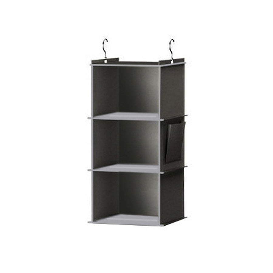Multi-Layer Hanging Closet Organizer with Bamboo Support for Clothes - Gray 3 Tier