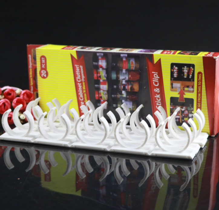 Adhesive Wall-Mounted Spice Bottle Clip Strip Organizer for Kitchen