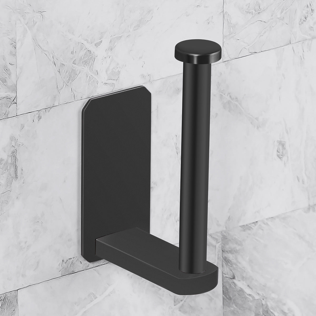 Stainless Steel Wall-Mounted Toilet Paper Holder for Bathroom - Black